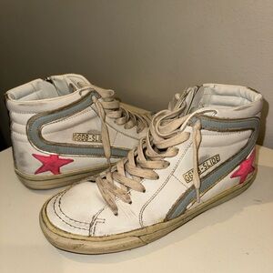 Golden Goose Women’s Slide - white with pink star